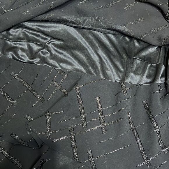 PATRA Woman Plus Size Ruffled Tiered Chiffon & Metallic Glitter Cocktail Dress - Picture 5 of 6